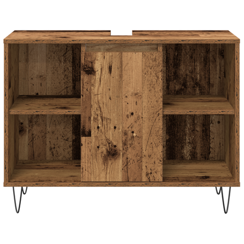 vidaXL 3 piece Bathroom Furniture Set Old Wood Engineered Wood