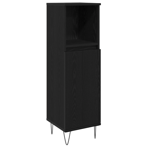 vidaXL 3 piece Bathroom Furniture Set Black Oak Engineered Wood