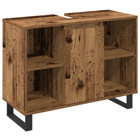 vidaXL 3 Piece Bathroom Furniture Set Old Wood Engineered Wood