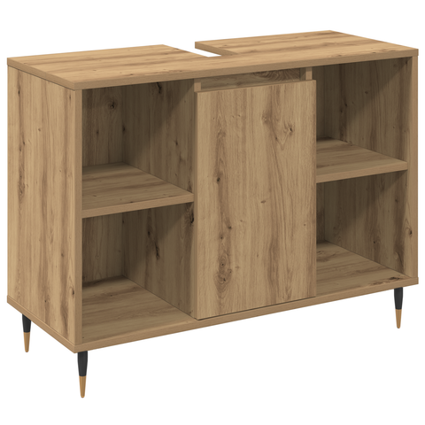 vidaXL 3 piece Bathroom Furniture Set Artisan Oak Engineered Wood
