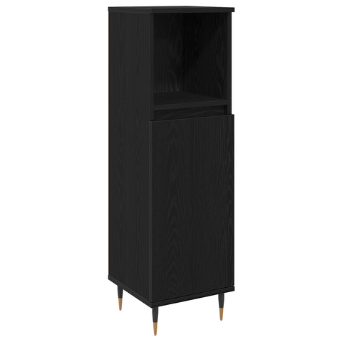 vidaXL 3 piece Bathroom Furniture Set Black Oak Engineered Wood