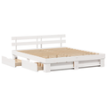 vidaXL White 200 x 200 cm Solid pine wood and Solid pine wood