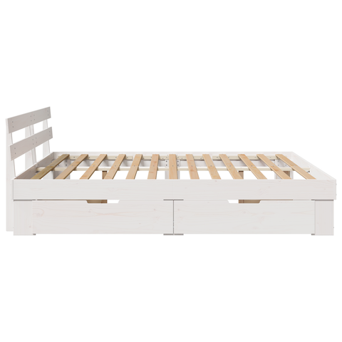vidaXL White 200 x 200 cm Solid pine wood and Solid pine wood