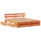 vidaXL with Drawer with Headboard with Storage Wax brown 200 x 200 cm Solid pine wood