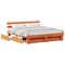 vidaXL with Drawer with Headboard with Storage Wax brown 200 x 200 cm Solid pine wood