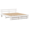 vidaXL with Drawer with Headboard with Storage White 180 x 200 cm Solid wood