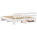 vidaXL with Drawer with Headboard with Storage White 180 x 200 cm Solid wood