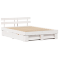 vidaXL with Drawer with Headboard with Storage White 160 x 200 cm Solid pine wood