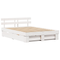 vidaXL with Drawer with Headboard with Storage White 160 x 200 cm Solid pine wood