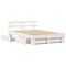 vidaXL with Drawer with Headboard with Storage White 160 x 200 cm Solid pine wood