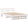 vidaXL with Drawer with Headboard with Storage White 160 x 200 cm Solid pine wood