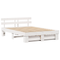 vidaXL with Drawer with Headboard with Storage White 160 x 200 cm Solid pine wood