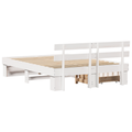 vidaXL with Drawer with Headboard with Storage White 160 x 200 cm Solid pine wood