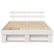vidaXL with Drawer with Headboard with Storage White 160 x 200 cm Solid pine wood