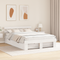 vidaXL with Drawer with Headboard with Storage White 160 x 200 cm Solid pine wood