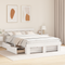 vidaXL with Drawer with Headboard with Storage White 160 x 200 cm Solid pine wood