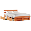 vidaXL with Drawer with Headboard with Storage Wax brown 160 x 200 cm Wood