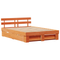 vidaXL with Drawer with Headboard with Storage Wax brown 160 x 200 cm Wood
