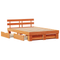 vidaXL with Drawer with Headboard with Storage Wax brown 160 x 200 cm Wood