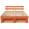 vidaXL with Drawer with Headboard with Storage Wax brown 160 x 200 cm Wood