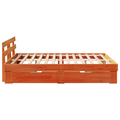 vidaXL with Drawer with Headboard with Storage Wax brown 160 x 200 cm Wood