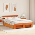 vidaXL with Drawer with Headboard with Storage Wax brown 160 x 200 cm Wood