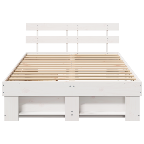 vidaXL with Drawer with Headboard with Storage White 120 x 200 cm Wood