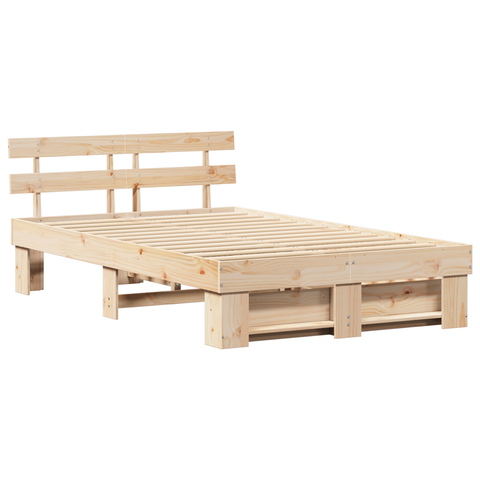 vidaXL Bed Frame with Drawers 140x190 cm Solid Pine Wood