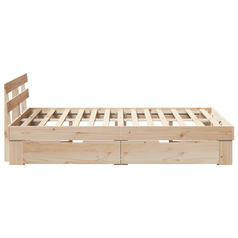 vidaXL Bed Frame with Drawers 140x190 cm Solid Pine Wood