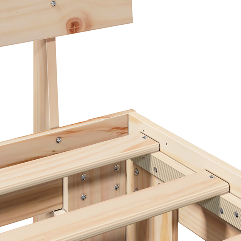 vidaXL with Headboard Brown 200 x 200 cm Solid pine wood