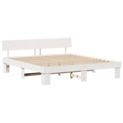 vidaXL with Headboard White 200 x 200 cm Wood