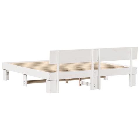 vidaXL with Headboard White 200 x 200 cm Wood