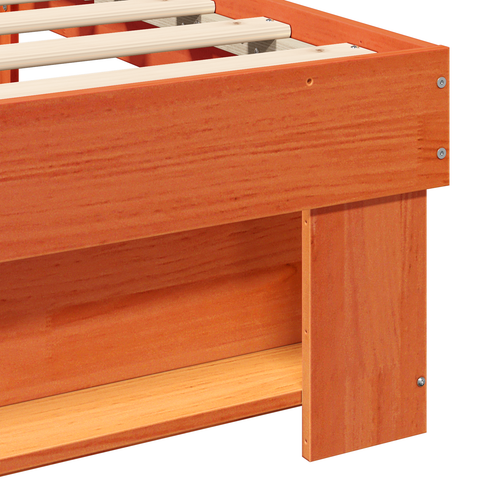 vidaXL with Headboard Brown 200 x 200 cm Solid pine wood