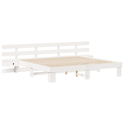 vidaXL with Drawer White 200 x 200 cm Wood