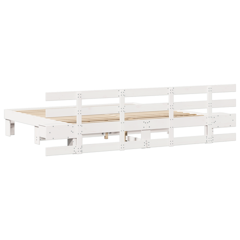 vidaXL with Drawer White 200 x 200 cm Wood