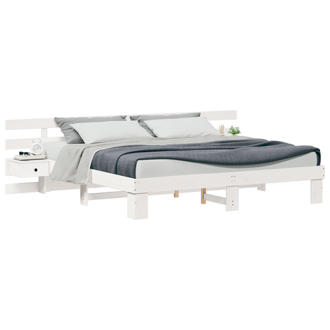 vidaXL with Drawer White 200 x 200 cm Wood