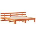 vidaXL with Drawer Brown 200 x 200 cm Solid pine wood