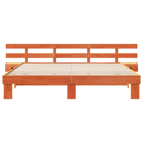 vidaXL with Drawer Brown 200 x 200 cm Solid pine wood