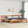 vidaXL with Drawer Brown 200 x 200 cm Solid pine wood