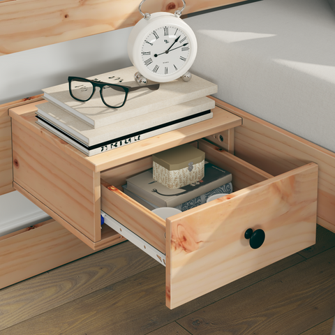 vidaXL with Drawer Brown 180 x 200 cm Solid wood