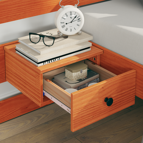 vidaXL with Drawer Brown 180 x 200 cm Solid wood