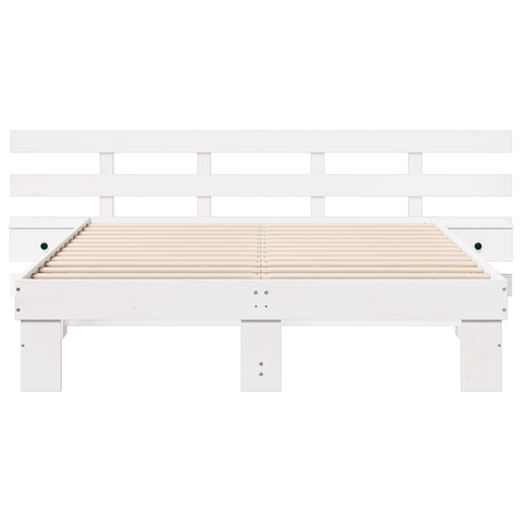 vidaXL White 160 x 200 cm Solid pine wood and Solid pine wood