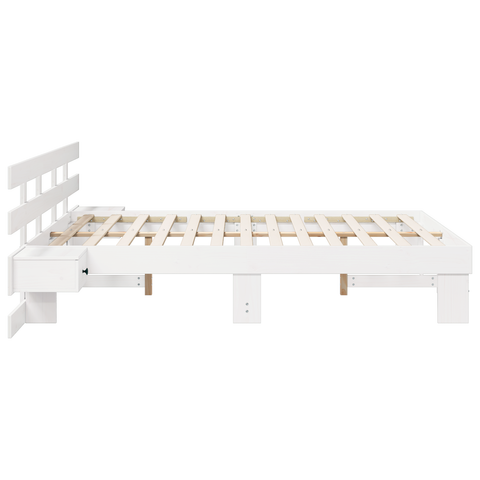 vidaXL White 160 x 200 cm Solid pine wood and Solid pine wood