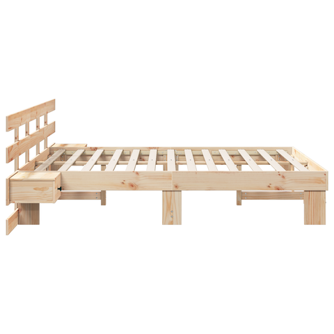 vidaXL with Drawer Brown 150 x 200 cm Solid pine wood