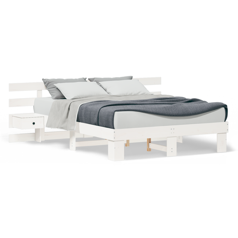 vidaXL with Drawer White 150 x 200 cm Wood