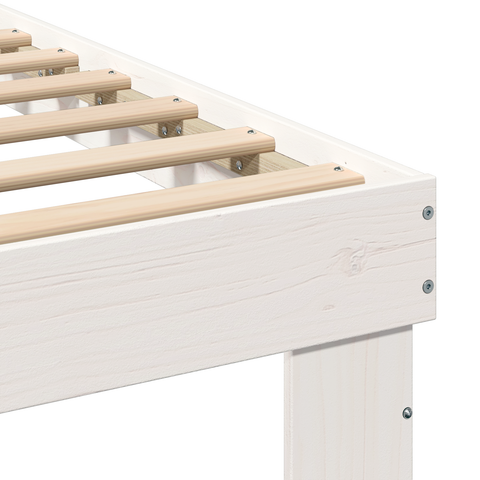 vidaXL White 140 x 190 cm Solid pine wood and Solid pine wood