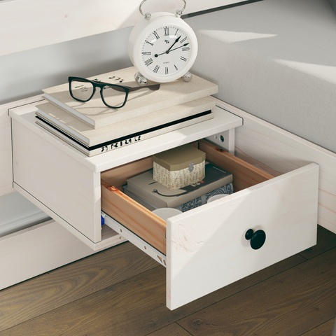 vidaXL with Drawer White 120 x 190 cm Solid wood