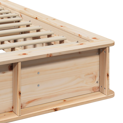 vidaXL with Storage Manual Brown 200 x 200 cm Pine wood