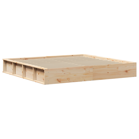 vidaXL with Storage Manual Brown 200 x 200 cm Pine wood