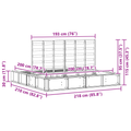 vidaXL with Storage Manual Brown 200 x 200 cm Pine wood